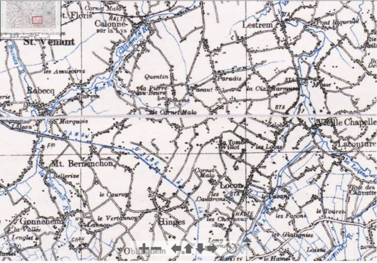 extract from water supply map hazebrouck 1916