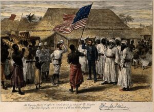 henry morton stanley meeting david livingstone at ujiji, in wellcome v0006855