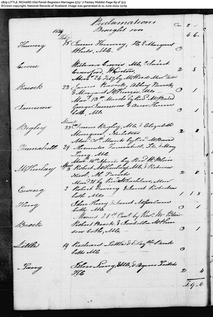 scotlandspeople opr573 020 0040 0069z richard little elizabeth burke m 19.04.1829