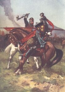 629px bruce defeats de bohun on the eve of bannockburn, from a children's history book