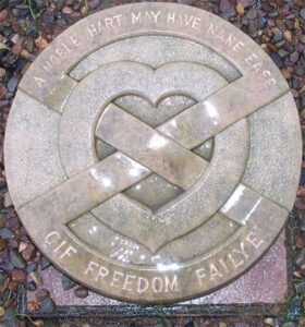 melrose abbey marker for heart of robert the bruce